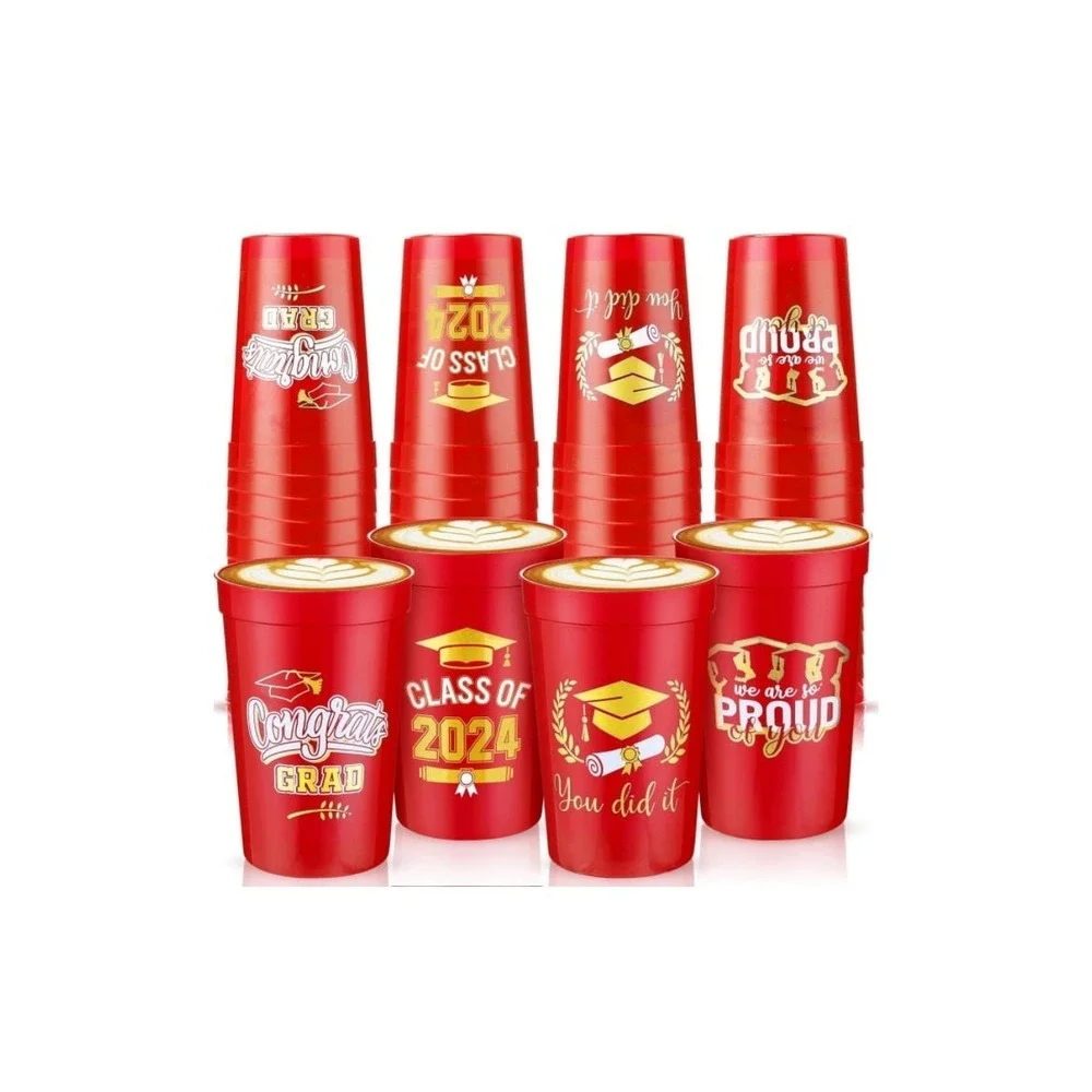 60 Pcs 16 oz Graduation Cups 2024 Graduation